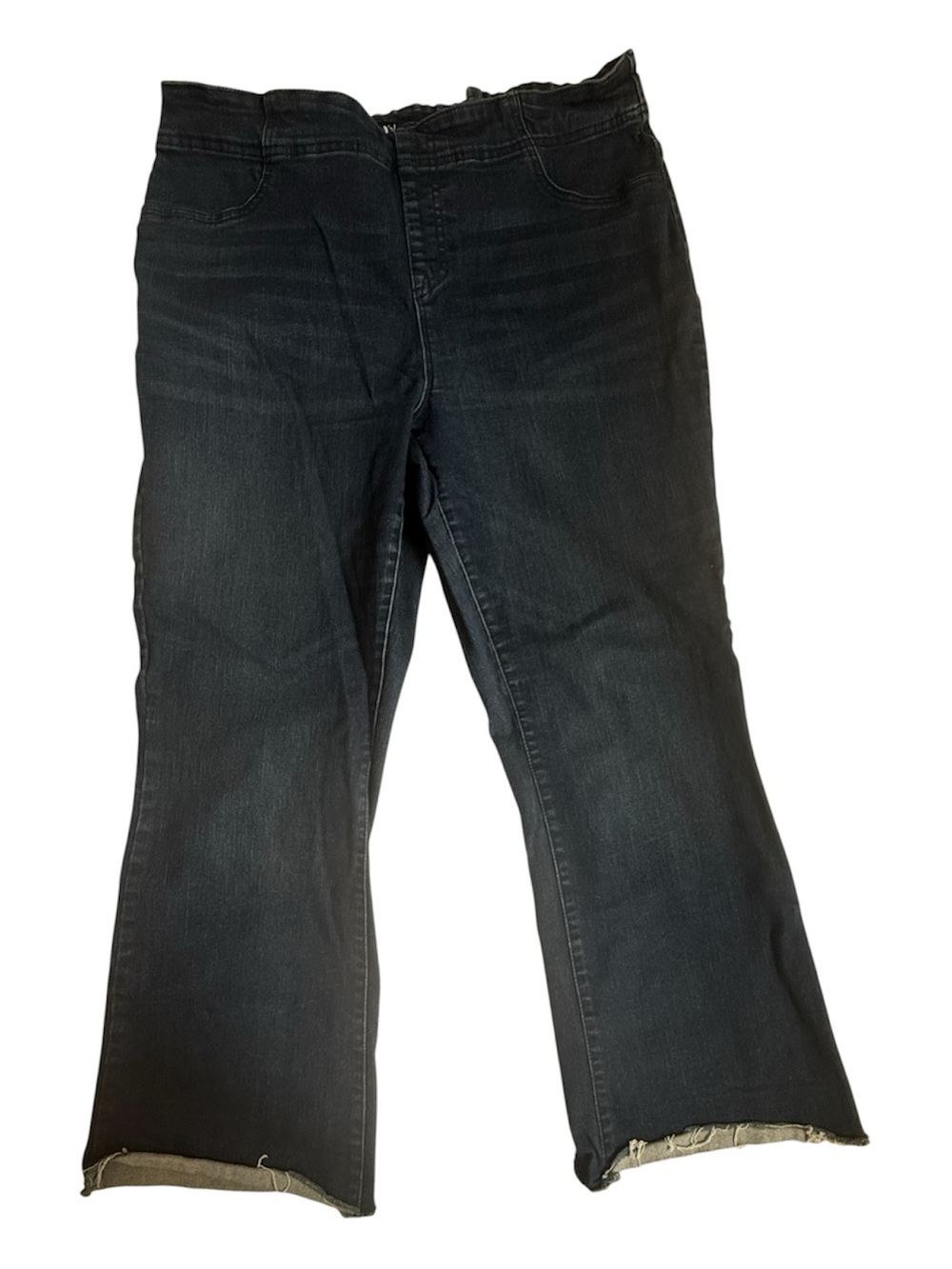 DG2 by Diane Gilman Tri-Fit Stretch Crop‎ Flare Jeans Black 16W-18W-20WP